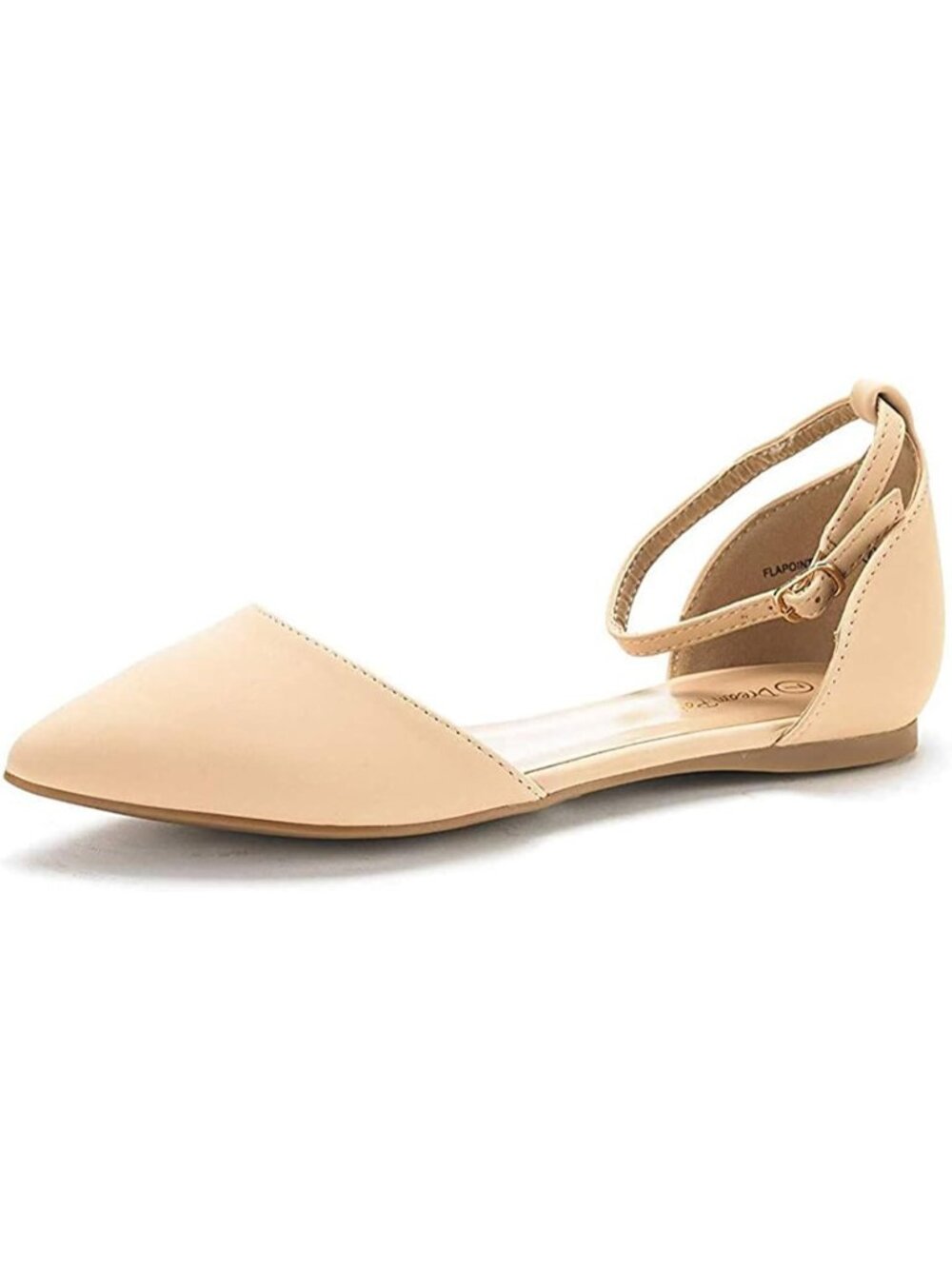Women's Nude/Nubuck Faux Suede Pointed Plain Ballet Comfort Soft Slip On Flats